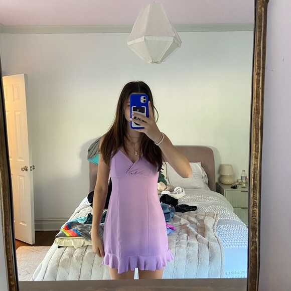 Lucy in the Sky Dresses & Skirts - Lucy in the Sky Dress- Bria Ruffle Babydoll Dress Purple